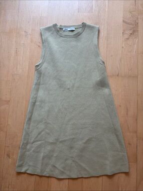 Zara Sleeveless Knit Mini Dress in Olive